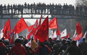 Zwołany przez „Prachandę” wiec na ulicach Katmandu, 29 grudnia 2020 r. Fot. AP/Associated Press/East News / 