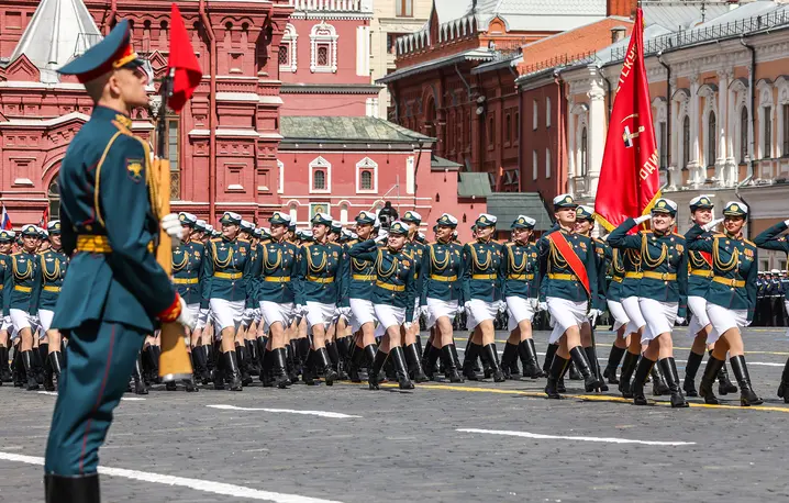Próba przed paradą z okazji Dnia Zwycięstwa. Moskwa, 7 maja 2025 r. // Fot. Contributor / Getty Images