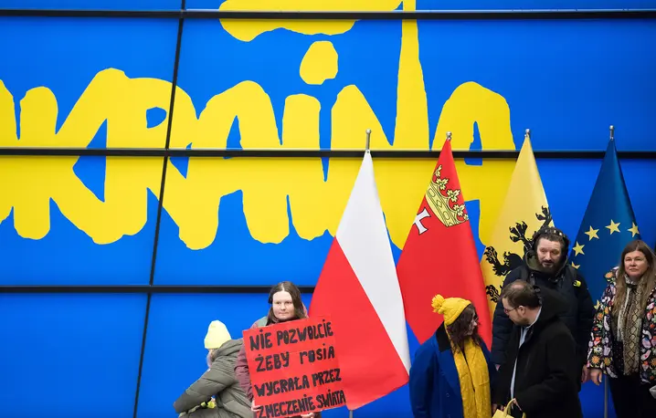 4 rocznica inwazji Rosji na Ukrainę. Gdańsk 24 lutego 2026 r. // Fot. Wojciech Stróżyk / Reporter
