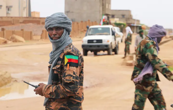 Bojownicy Narodowego Ruchu Wyzwolenia Azawadu (MNLA). Kidal, Mali 28 sierpnia 2022 r. // Fot. Souleymane Ag Anara / AFP / East News
