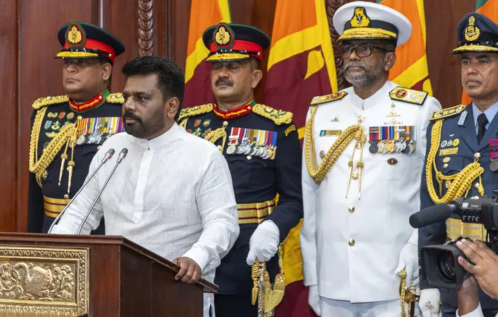 Zaprzysiężenie nowego prezydenta Sri Lanki Anury Kumara Dissanayake. Kolombo, 23 września 2024 r. // Fot. Sri Lankan President's Office / AP / East News