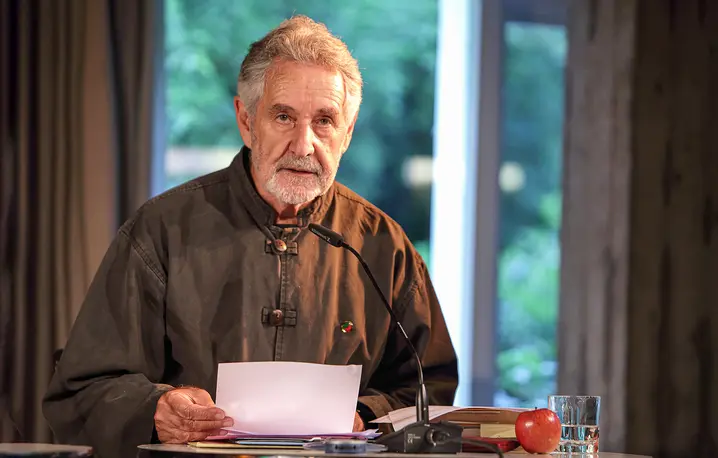 Breyten Breytenbach Festiwalu Poezji w Berlinie, 2013 r. // Fot. Gezett / Getty Images