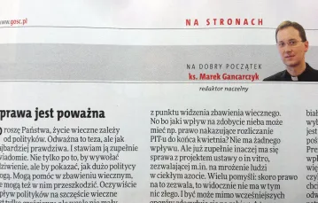 Wstępniak ks. Marka Gancarczyka w przedwyborczym Gościu Niedzielnym /  / fot. MK